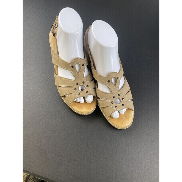 Women's La Plume Beige Leather Sandals - Size EU 39 / US 8.5 Pre Owned - Picture 2 of 16